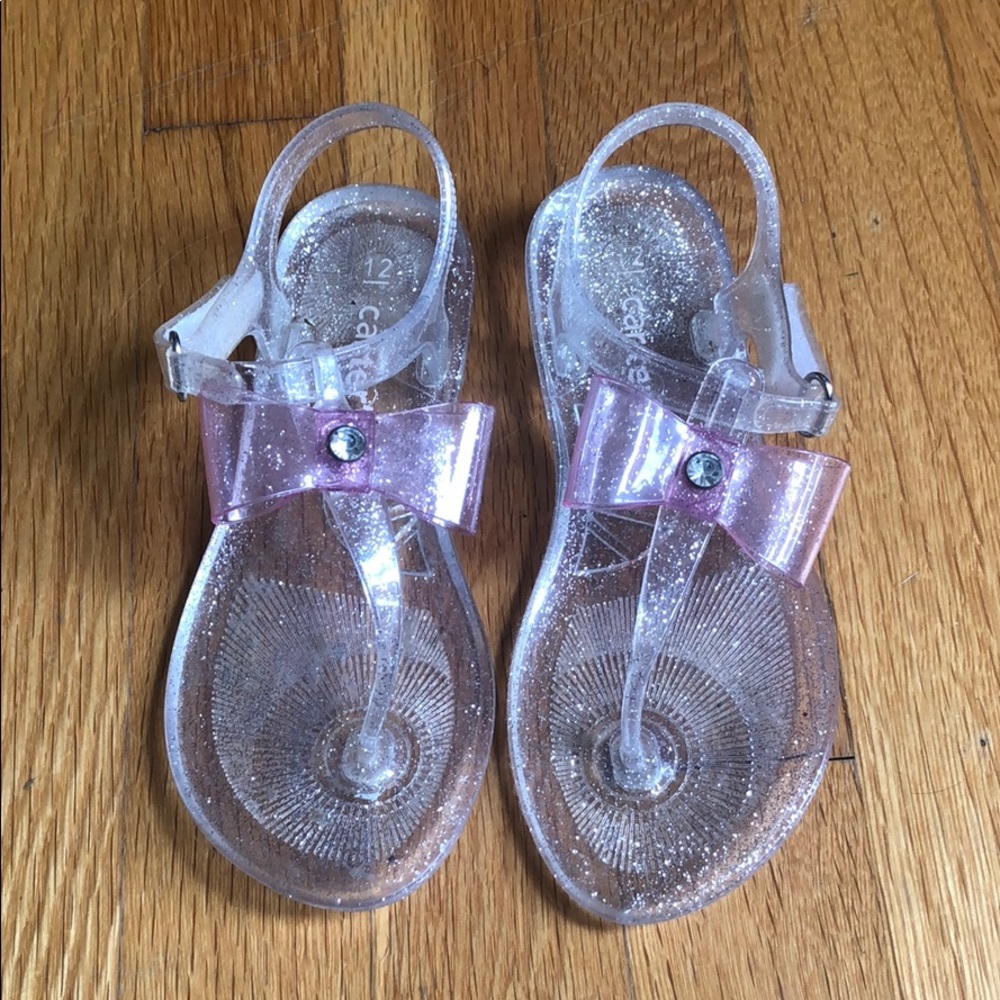 Carter’s Size 12 Girls Jelly Sparkle Bow Sandals
